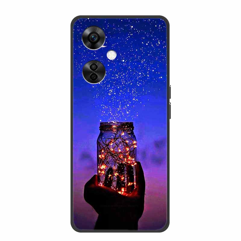 For OnePlus Nord CE 3 Lite 5G Cases Black Silicone Soft Cute Cat Rose Case For OnePlus Nord CE 3 5G Heart Lion Luxury TPU Cases