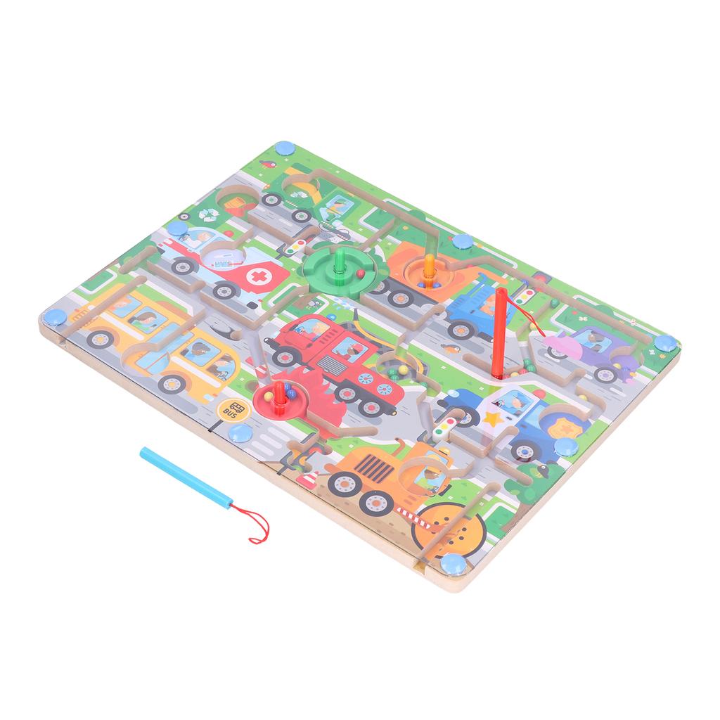 Maze Puzzle Game Cute Pattern Wooden Educational Learning Magnetic Toys for ChildrenTraffic