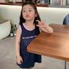 Girls Round Neck Sleeveless Dress Letter Printing Summer Cool Beach Dress