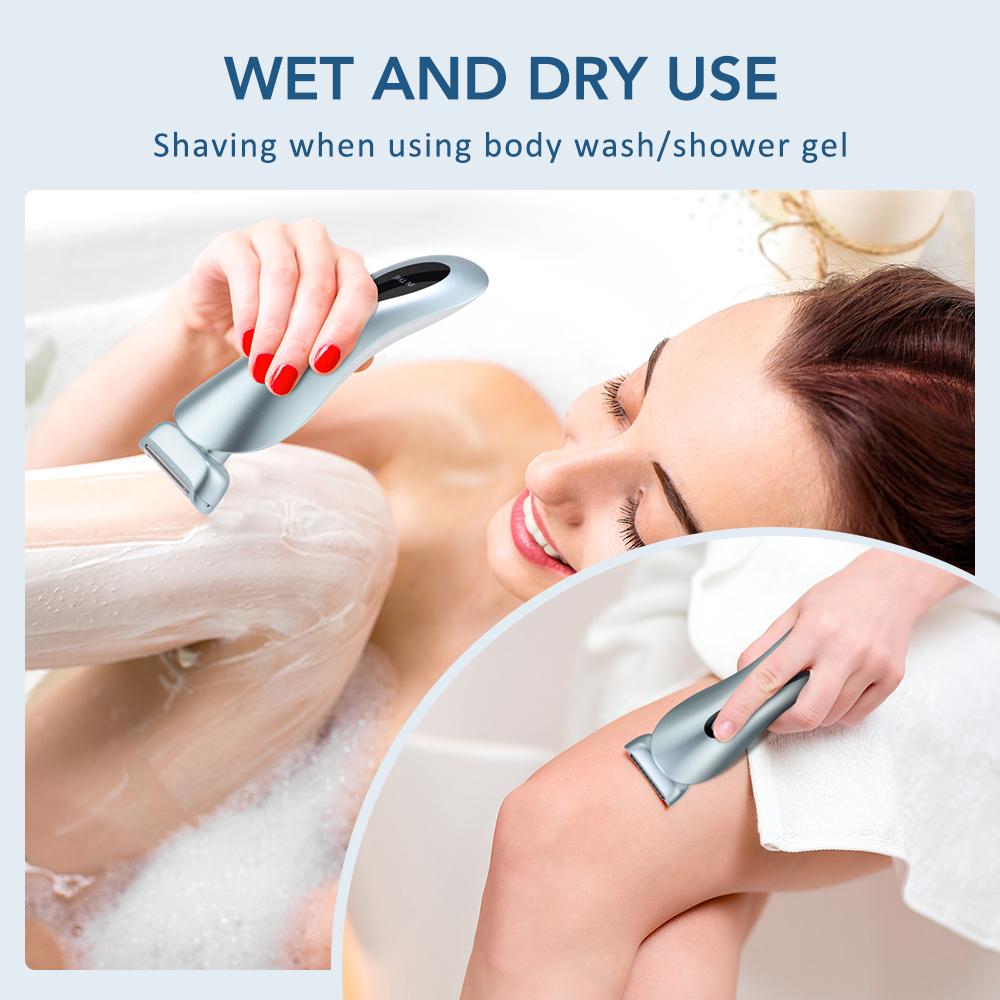 Electric Shaver Cordless Rechargeable Women Hair Trimmer with Detachable Head Painless Lady Shaver Trimmer Wet Dry Use 3 Modes