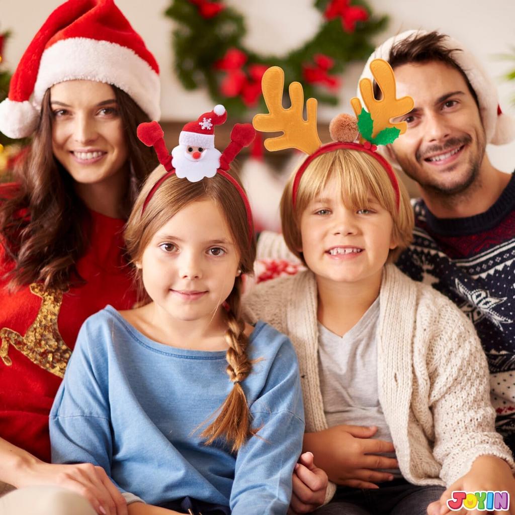 JOYFY 12 Packs Christmas Headbands with Assorted Design Christmas Holiday Headband for Women Men Christmas Parties Xmas Favors