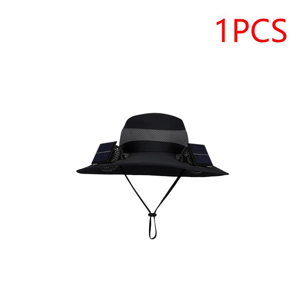 Wide Brim Solar Fan Hat Detachable Solar-Powered Fan UV Resistant Summer Outdoor Hiking Fishing Sun Hat Portable Chargeable Caps