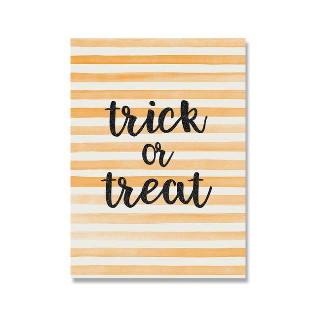 Halloween Canvas Painting Cute Cartoon Ghost Pumpkin Skull Quote Sign Wall Art Poster Print  Picture Kids Living Room Home Decor No Frame
