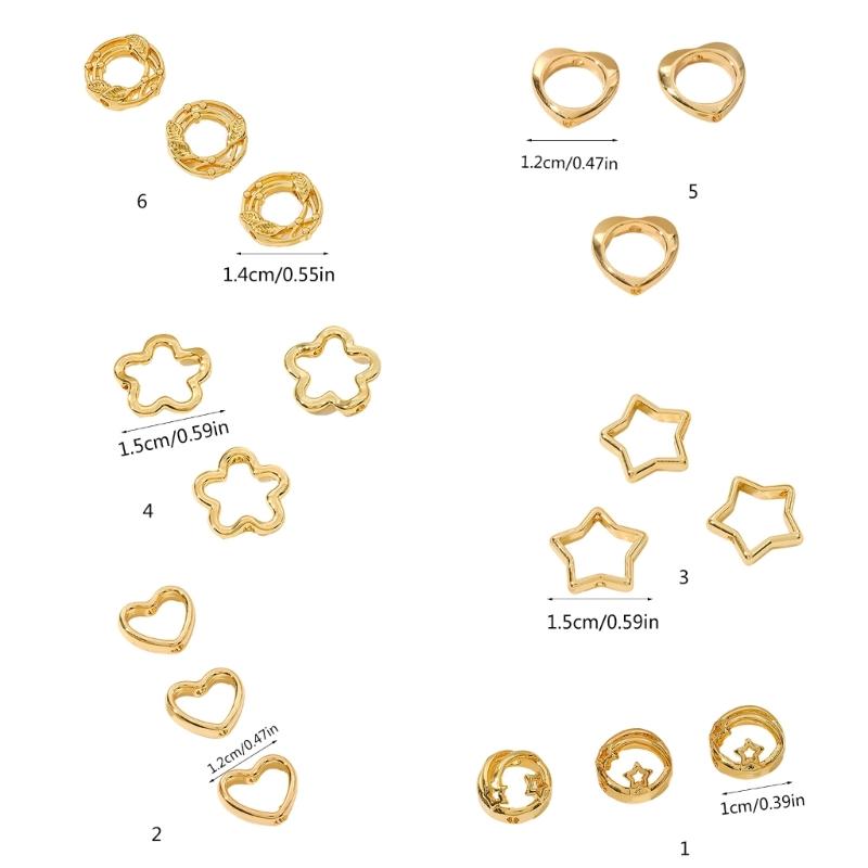10pcs Two Hole CCB Heart Flower Star Oval Circle Frame Beads Spacer Connectors for Diy Bracelet Earrings Pendants Jewelry Making