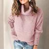 Wish cross-border autumn and winter spot women's clothing, European and American foreign trade women's sweaters, turtleneck knitted sweaters, tops