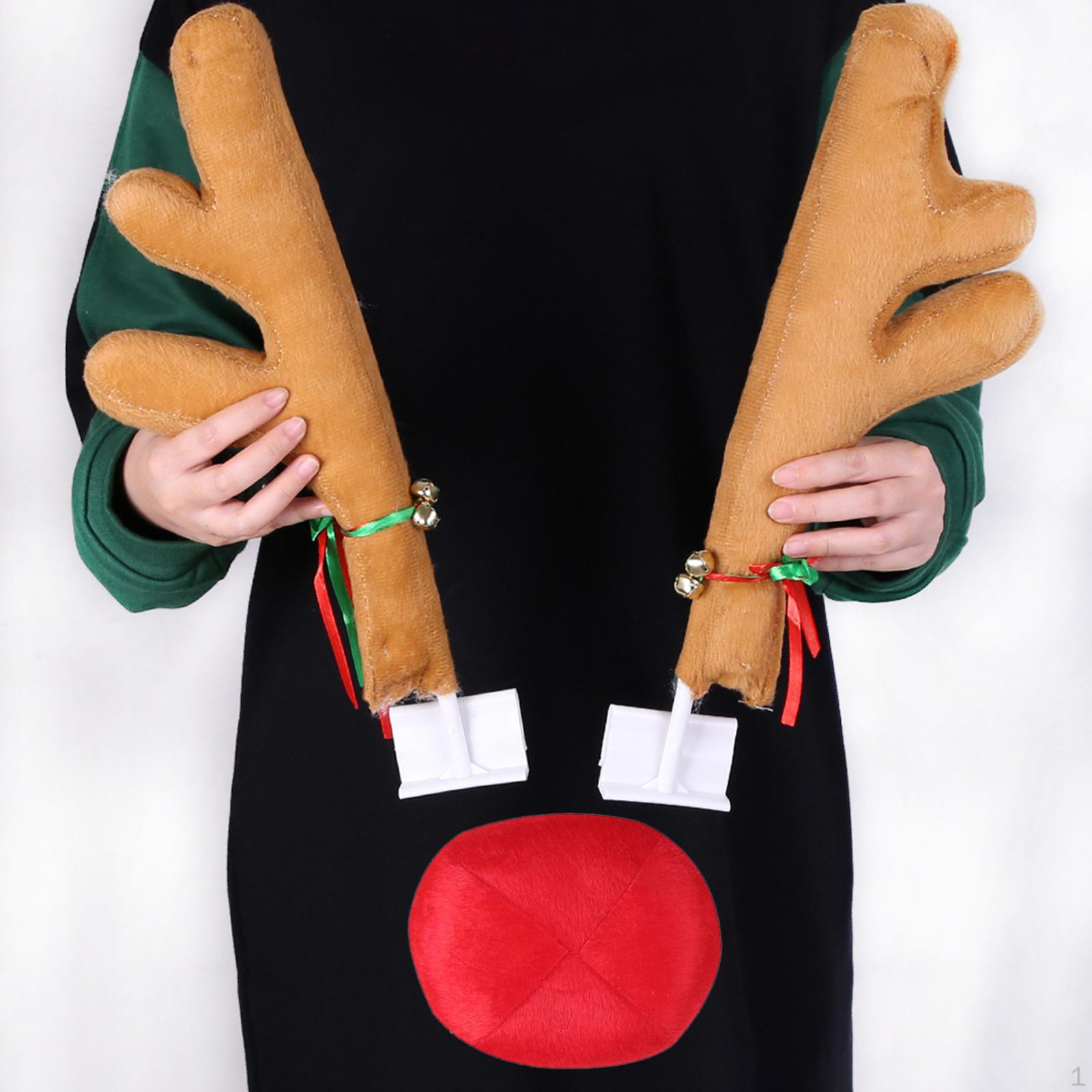 

Reindeer Car Decoration Window Winter Costume Hanging Grille Red Nose Ornament for Holiday Patio