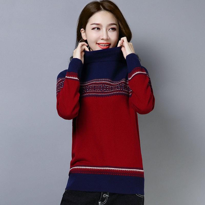 Autumn Women Knitted Sweater Pullover Cashmere Turtleneck Sweater Winter Long Sleeve Casual Sweater Female Jumper Pull Femme P216