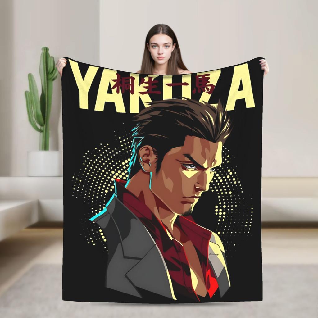 Yakuza Ichiban Blanket Flannel Decoration Like a Dragon Game Multifunction Warm Throw Blanket for Bed Travel Bedspreads