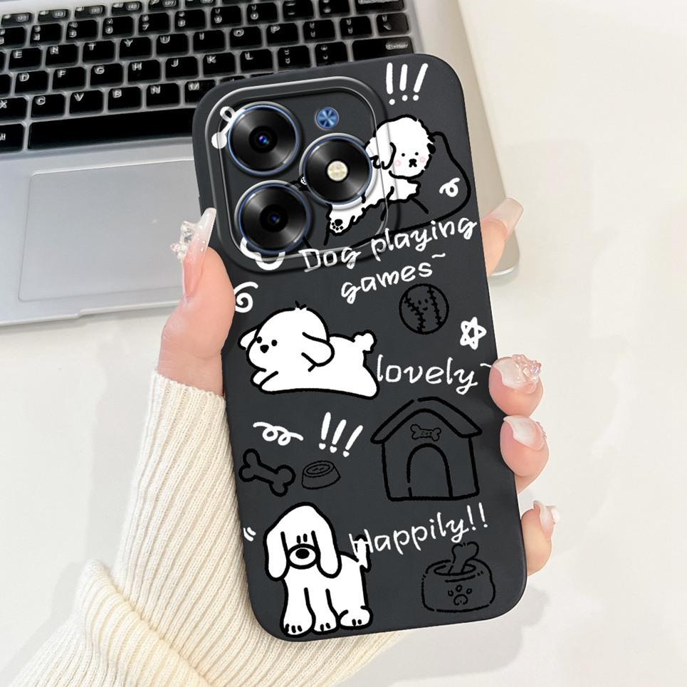 Luxus Modische Rückabdeckung Für Tecno Spark GO 2024 BG6 Hülle Weiches Silikon SparkGO 2024 Handyhülle Hase Katze Blume Panda Funda