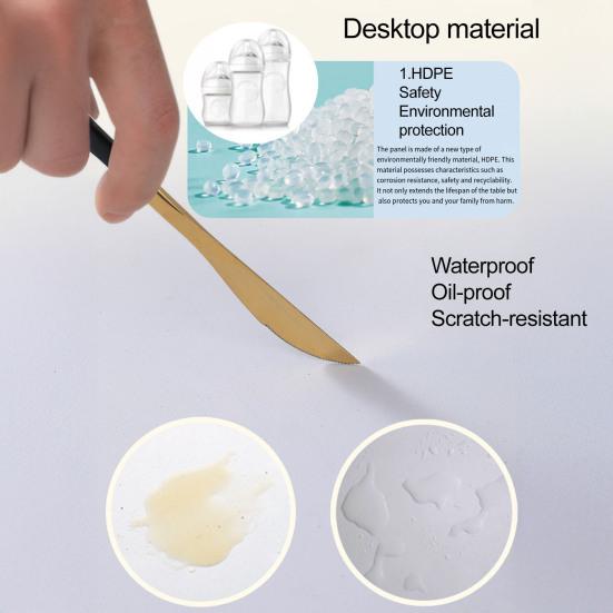 Portable Camping Folding Table with Handle Lightweight Heavy Duty Metal Frame HDPE Top Fold-in-Half Desk Outdoor Hiking Backpacking BBQ Collapsible