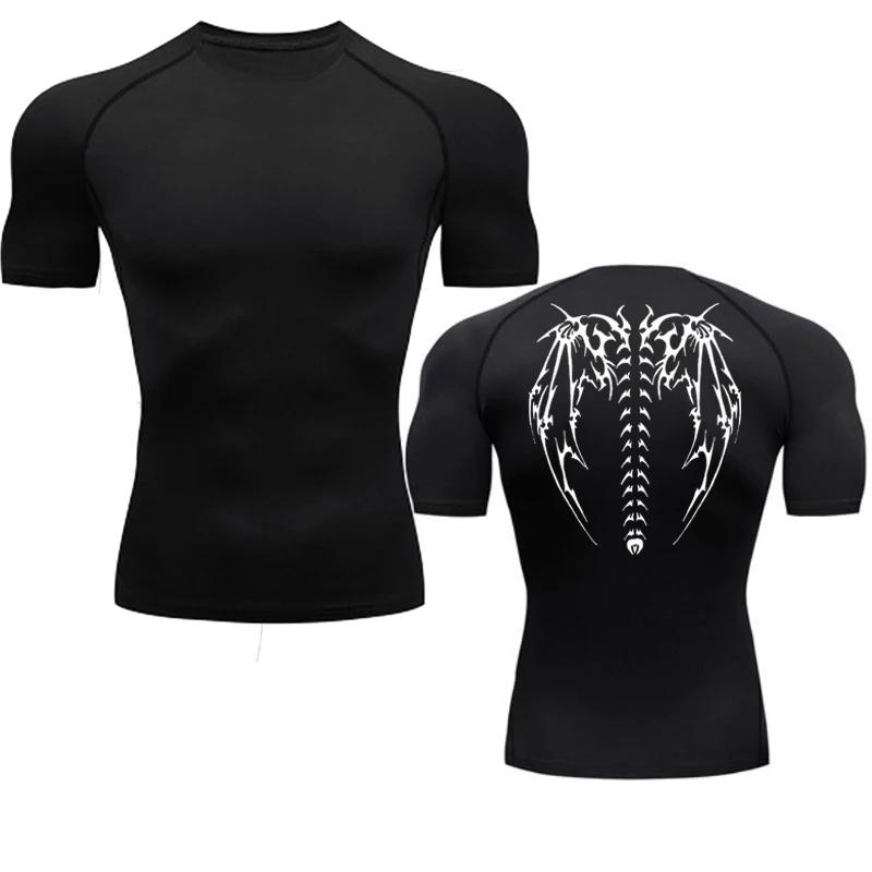 Maglietta Sportiva Uomo Maglia a Compressione Manica Corta Palestra Allenamento Corsa T-Shirt Uomo T-shirt Stampa Animeaderata Fitness Asciugatura Rapida Top