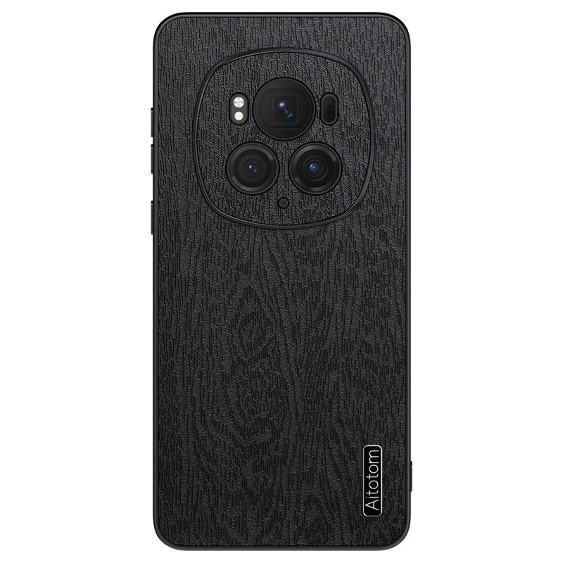 

Для Honor Magic6 Pro 5G Задняя крышка Древесная текстура PU + PC + TPU Защитный чехол для телефона A