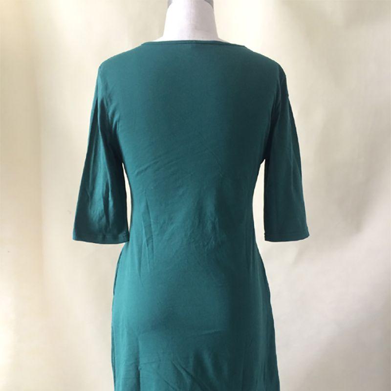 Premium Quality Plus Size Women Red Green Color Printed Round Neck Dress For All Occasions