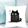 Black Cat Pillow Case Sofa Cushion Cover Room Home Decoration