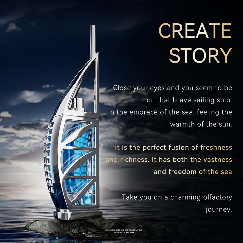 AQUAMARINE Coastal Breeze Eau De Parfum, Sail Away Luxury Scent for Him & Her, Aquatic Cologne with Citrus & Sea Salt, 24HR Long Lasting, 75ml