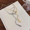 Women Minimalist Necklaces Simple Smooth Metal Water Drop Pendant 14K Silver Plated Copper Snake Chain Choker Fashion Jewelry