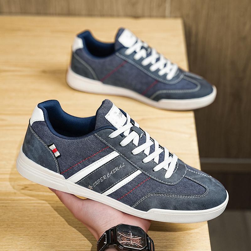 Men Sneakers Students Blue Skateboard Shoes Casual Grey Fashion Shoes Plus Size