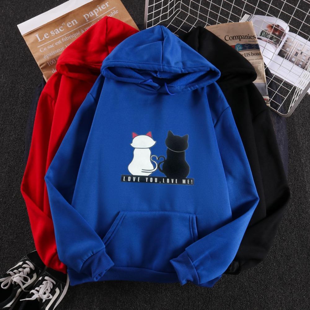 Factory direct sales hooded fleece sweater women's 2019 autumn and winter Korean version loose women's tops versatile trend students