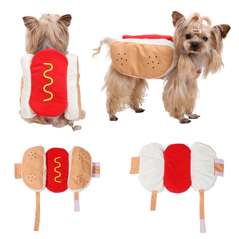 Pet Halloween Costume: Bichon Cosplay Hot Dog Outfit