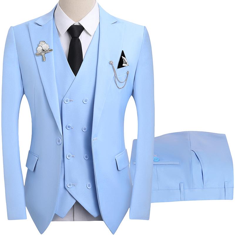Men's Slim Fit Three-Piece Suit for Wedding, Groom, Business, or Banquet