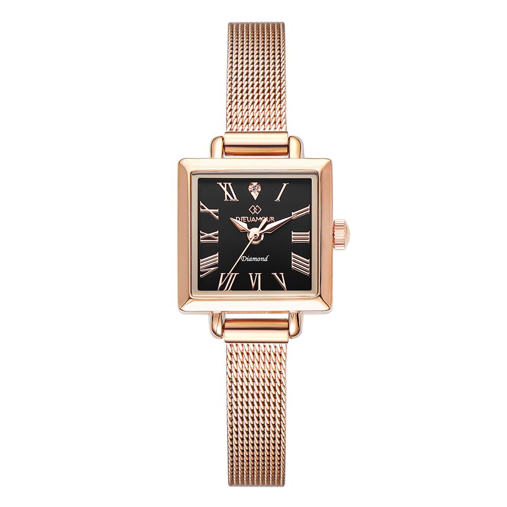 Diyuamoleu Women'S Mesh Band Watch Daw6102Ms-Rb Diamond Watch