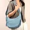 Simple and large-capacity messenger bag women's new small satchel solid color fashion shoulder bag versatile dumpling bag