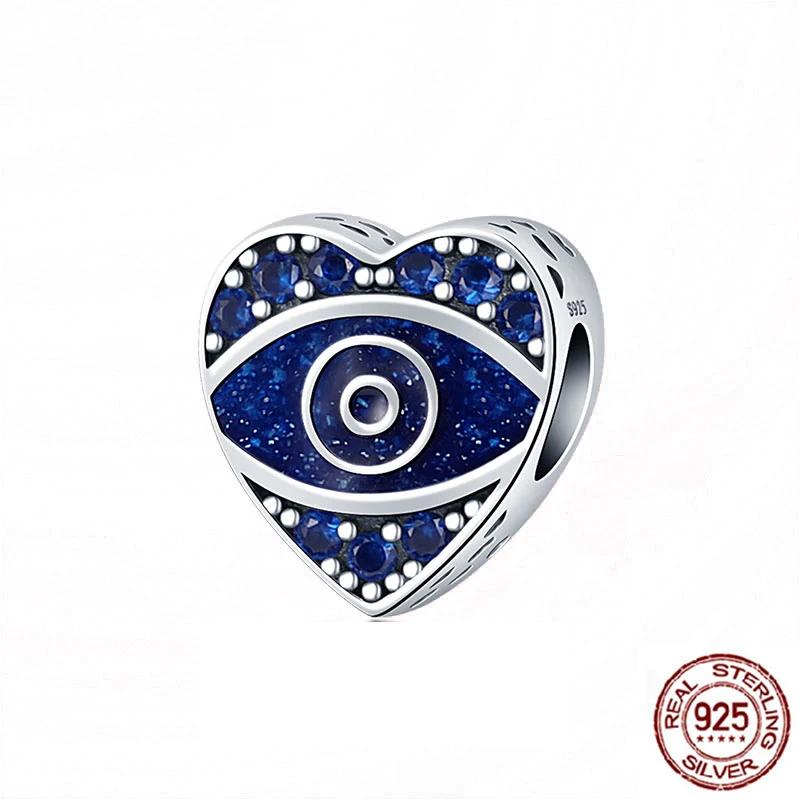 925 Silver Color Evil Eye Charm Demon Eye Bead For Original Bracelet&Bangle DIY Making Fashion Jewelry Gift