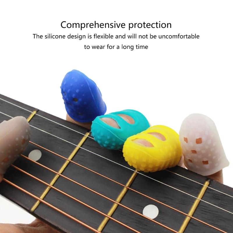 50Pcs NonSlip Finger Protection Caps Guitar Finger Protector Silicone Guitar Finger Guards for Guitar Ukulele Bass