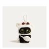 Cute Scarf Black Cat Plush Doll Keychain Camera Shoulder Bag Doll Bag Pendant Car Key Ring Gifts