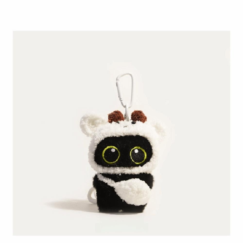 Cute Scarf Black Cat Plush Doll Keychain Camera Shoulder Bag Doll Bag Pendant Car Key Ring Gifts
