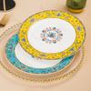 Emaillefarbe Retro Speiseteller Chinesischer Palaststil Keramikteller Haushalt Obst Dessert Tablett Frühstück Exquisites Geschirr