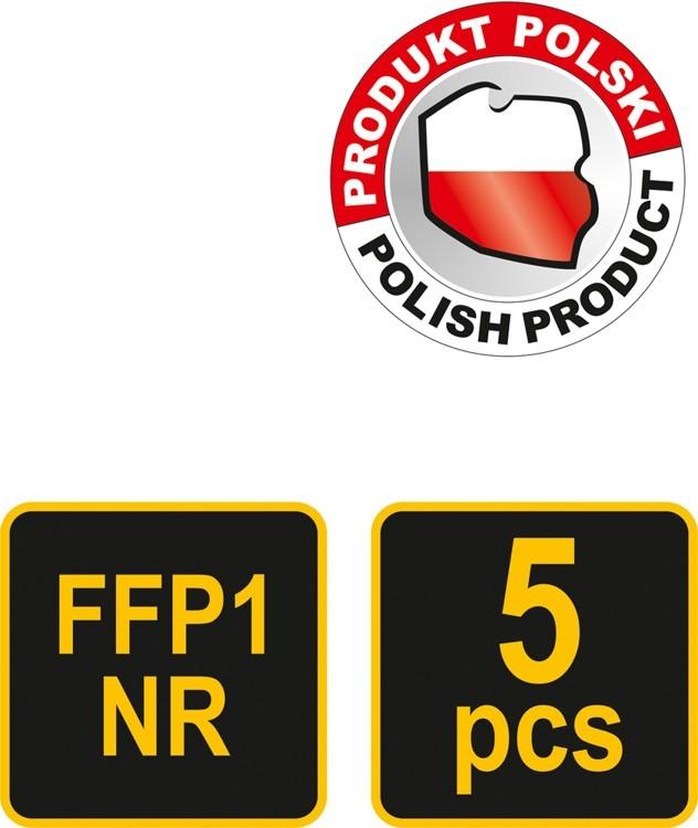 Disposable filtering half masks with valve (5 pcs) 74541 VOREL