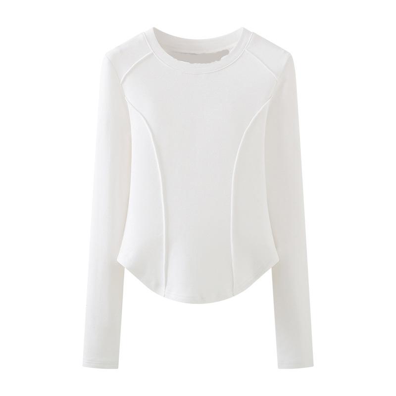 Bluză de bază din catifea germană cu mâneci lungi pentru femei, croială slim, pentru toamnă și iarnă, top tricou interior tip corset cu oase de pește pentru fată picantă