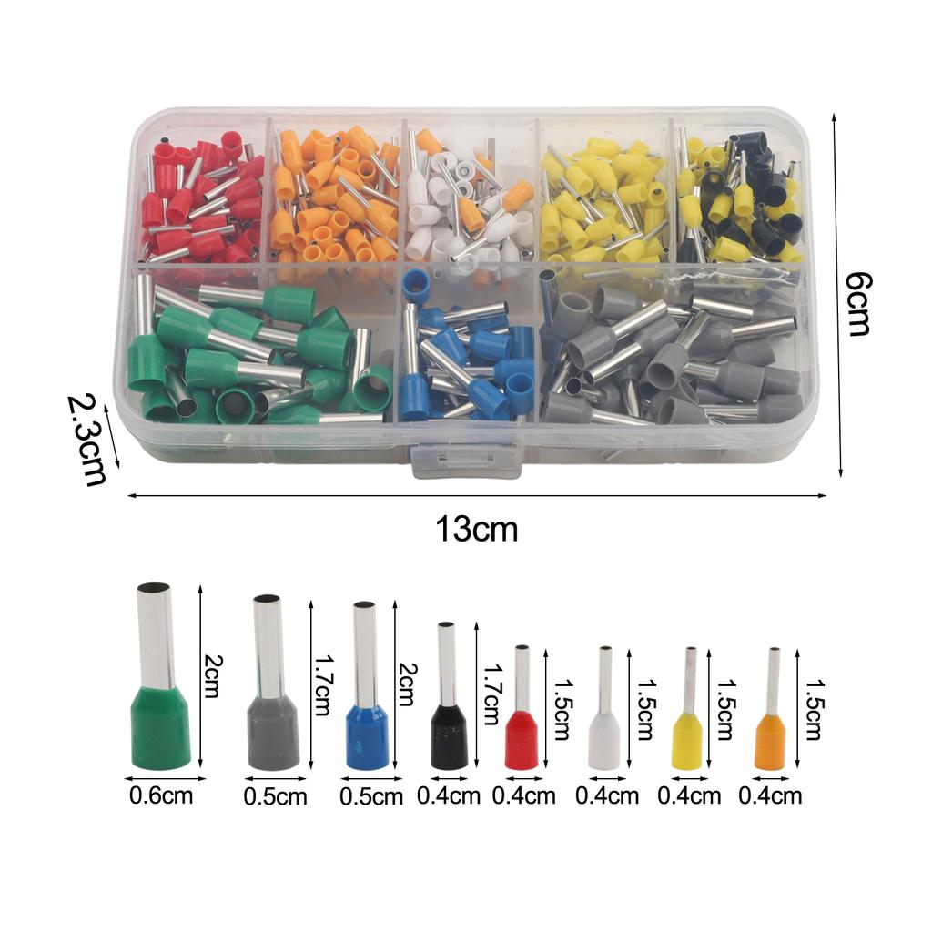 Comprehensive Electrical Connections Set of 40080012002120pcs Cold Pressed European Style Tube Terminal Blocks