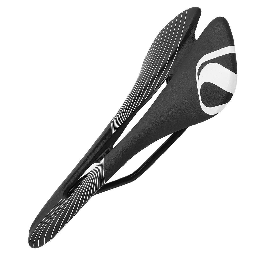 Saddle Waterproof Road Bike Cushion Breathable Hollow Cycling Racing Saddle(Black White )