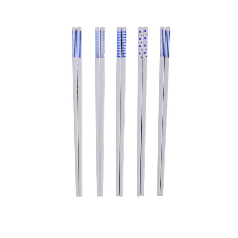 Ru Han Porcelain Alloy Chopsticks 5-Piece Set
