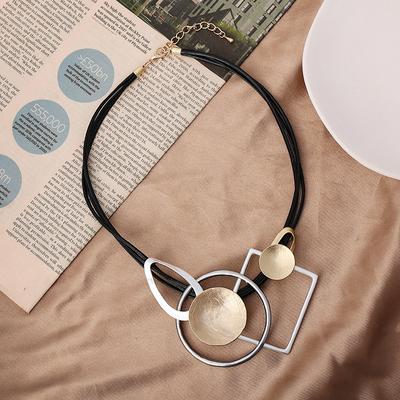 Metal Jewelry Alloy Geometric Figure Clothes Sweaters Chains Accessories Fashion Exaggerated High-end OL Women Girls Necklaces
