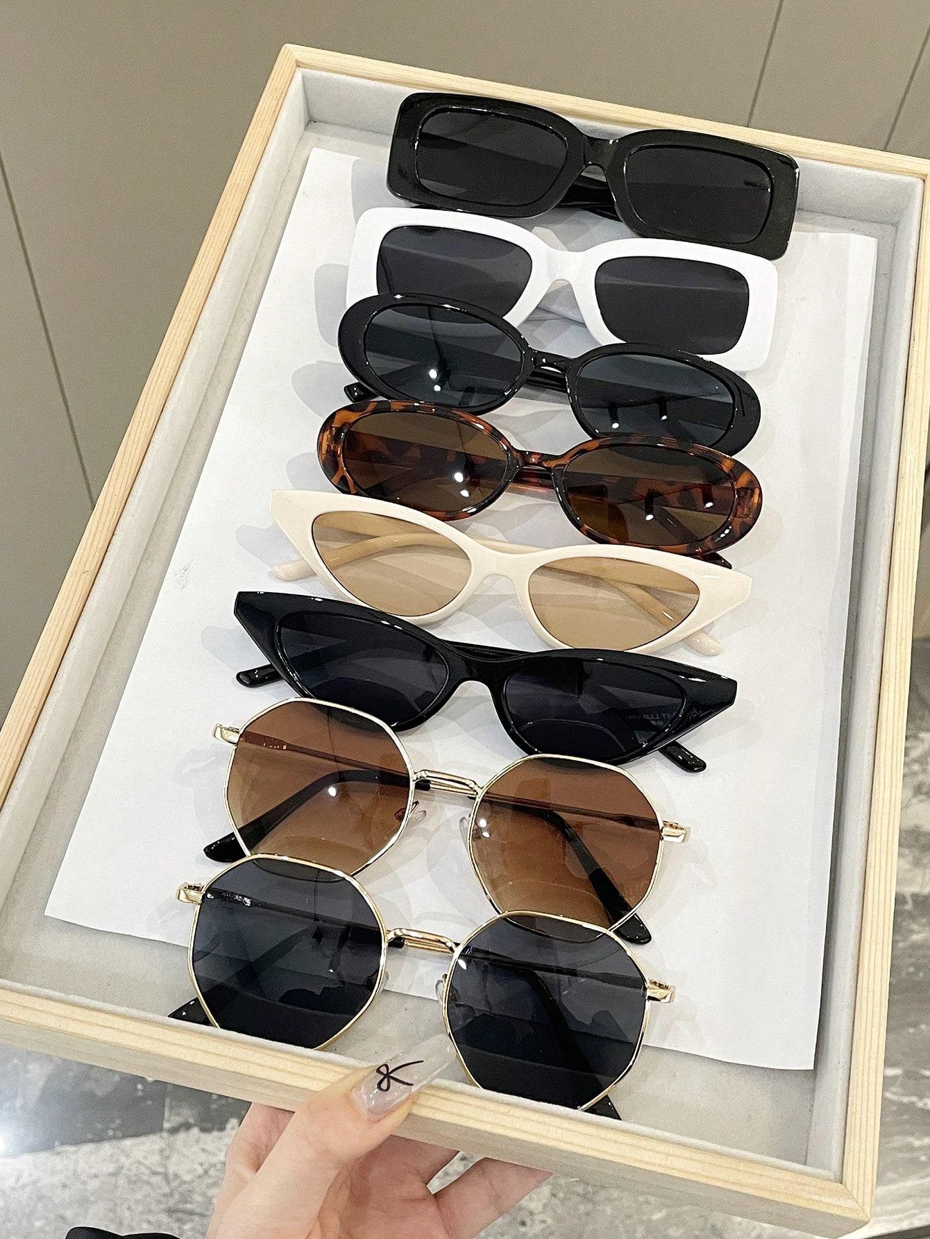 

8pcs Vintage Personality Classic Ins Style Unisex Sunglasses For Driving Street Snap Tropical Beach vacay Accessories