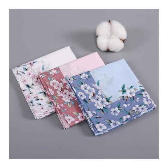 [Hoechst] Cotton Women's Handkerchief Soft and Absorbent Pocket Cotton Towel Comfortable Travel and Office Shopping Handkerchief