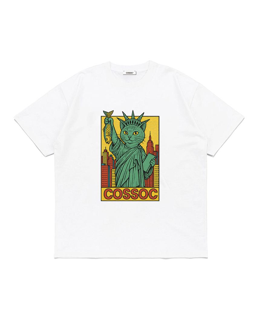 Koso Cat Of Liberty Short Sleeve T-Shirt (White)