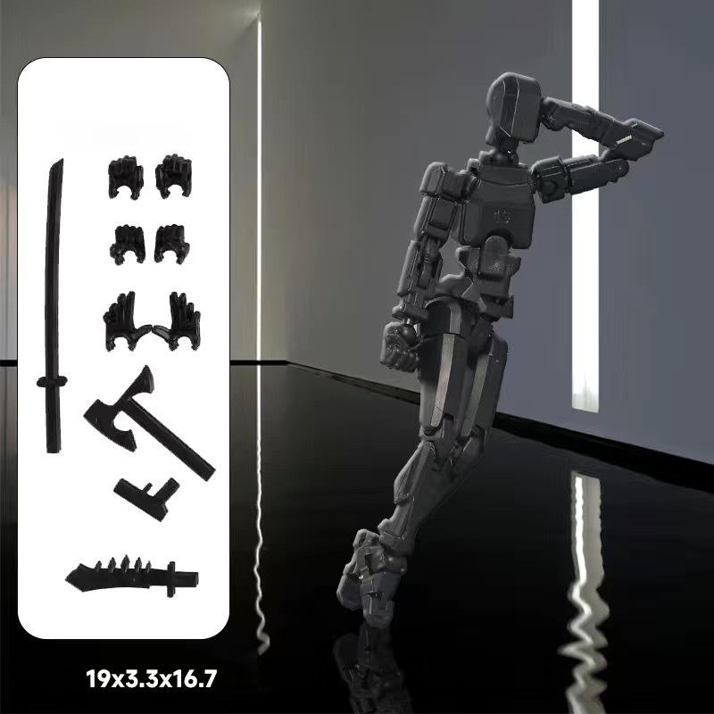 UNGH Multi-Jointed Movable Robot 3D Printed Mannequin Toy 13 Action Figure Full Body Movable Robot Toys Gifts For Children чёрный