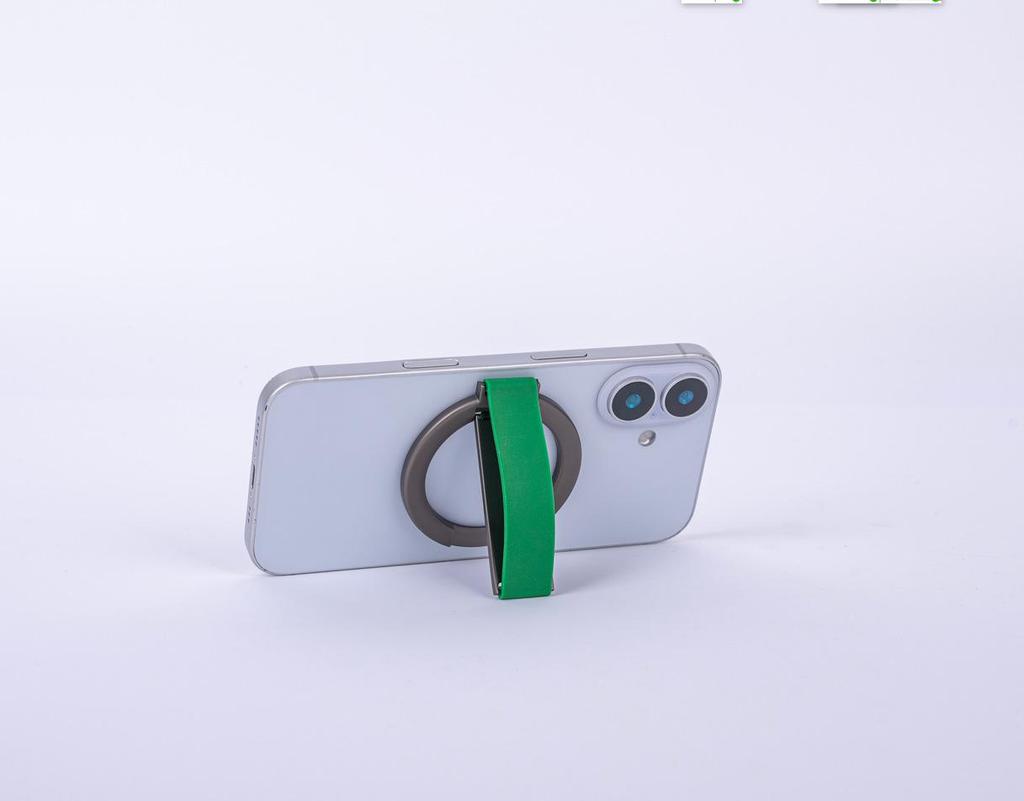 MagSafe Magnetic Phone Holder with Wrist Strap and Ring for Desktop Use.