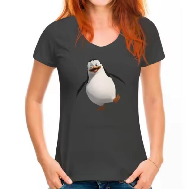 Women's 3D Printed Penguin T-shirt Short Sleeved Animal Casual Wear Cool Street Summer Fashion Hot Selling Comfortable