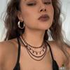Salircon Gothic Dark Style Multi-layer Metal Necklace Fashion Star Pendant Short Collarbone Necklace Women's Trend Party Jewelry