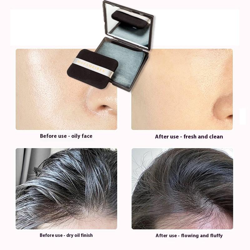 100Sheets Oil-absorbing Paper With Mirror Case &Puff Portable Oil-holding Bamboo Charcoal Tea Paper For Oily Skin Makeup