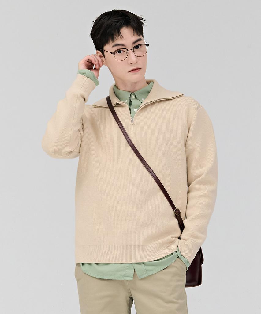 CHASECULT Men'S Half-Zip Sweater - Beige
