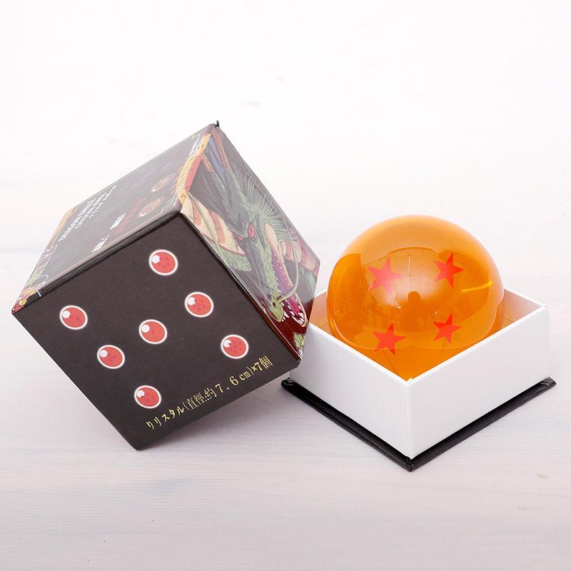 7.6cm Anime Figure Dragon Ball Crystal Stars Collection Desk Decoration Toys Z clear and translucent toy 1 2 3 4 5 6 7 Round Sensory Durable Bouncy