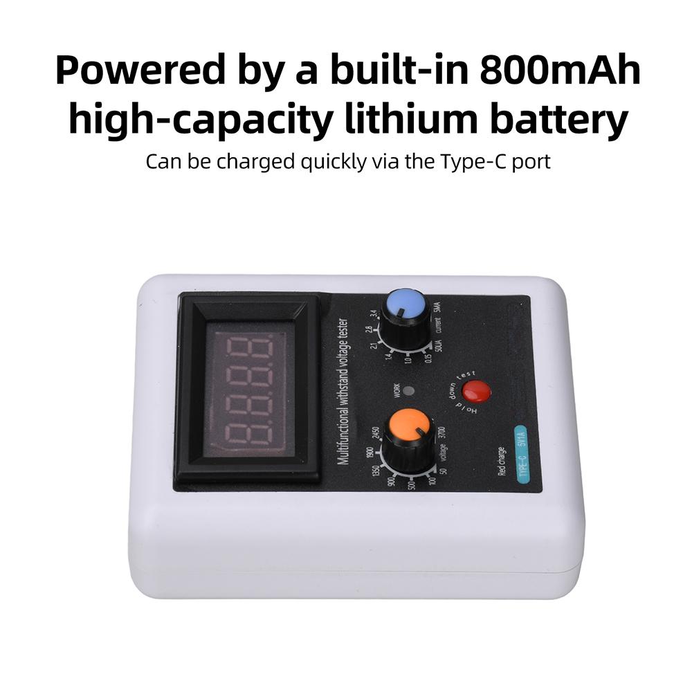 Transistor Tester 0-3700V Adjustable Voltage For IGBT MOS Diode With Type-C Charge Portable Multifunctional Component Tester