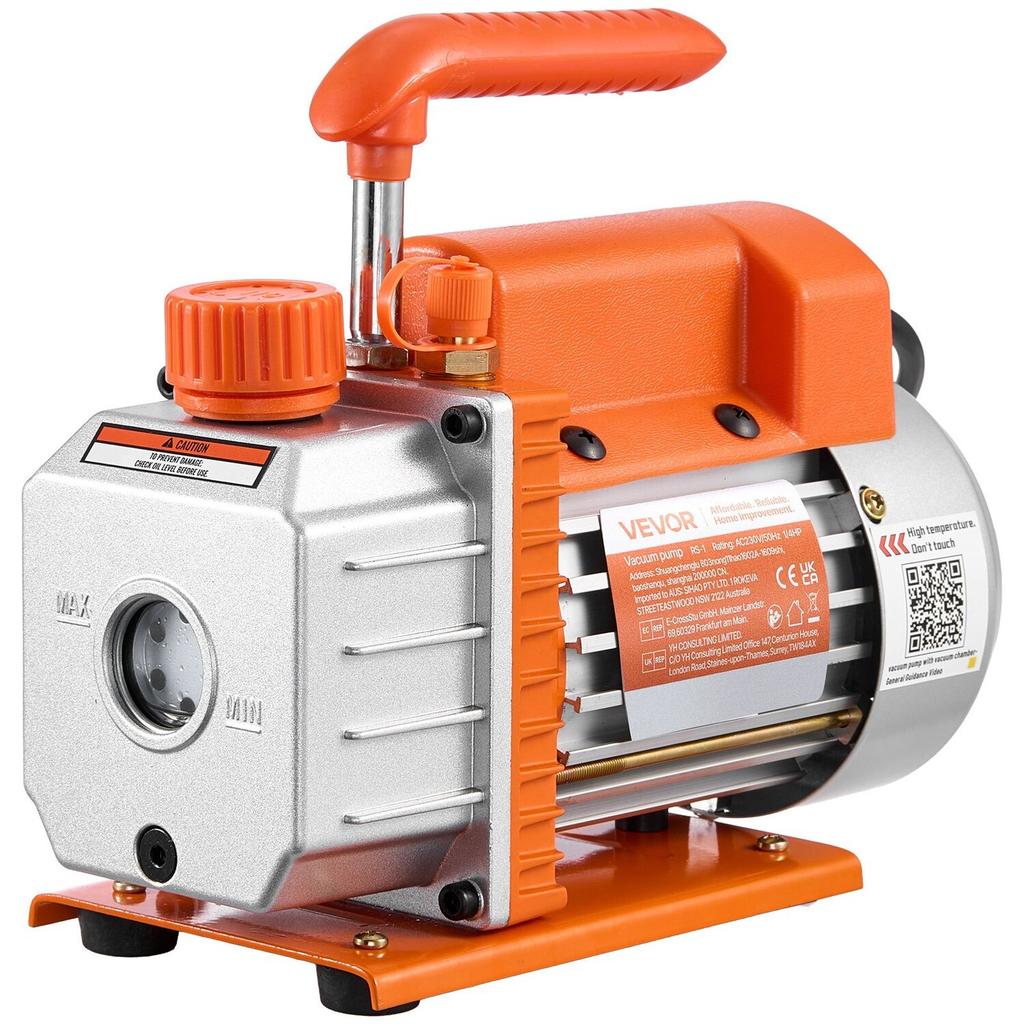 11.36 L Vacuum Chamber with Pump, 3.5 CFM 99 L/min, Single Stage Vacuum Pump, Stainless Steel Degassing Chamber Kit, Tempered Glass Lid, 1.5 M Hose,