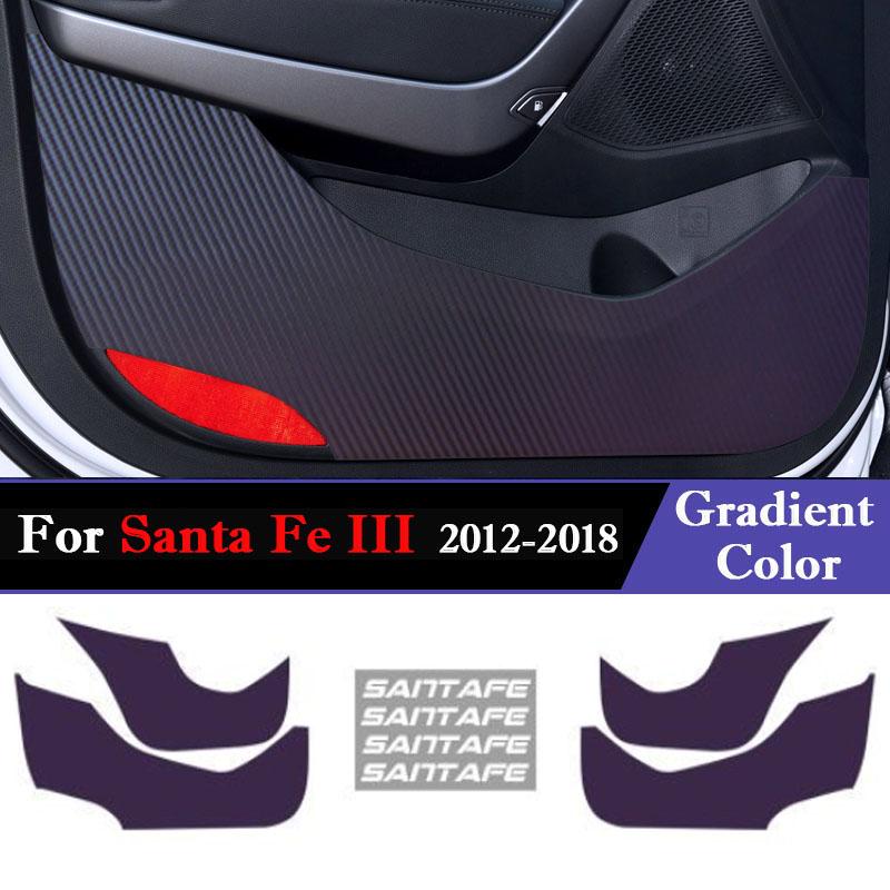 Car Inner Door Anti Kick Film Protective Anti-Scratch Cover For Hyundai Santa Fe III 2012 - 2017 2018 Auto Accessories Protector